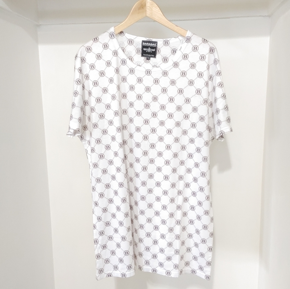 barabas | mens white logo shirt